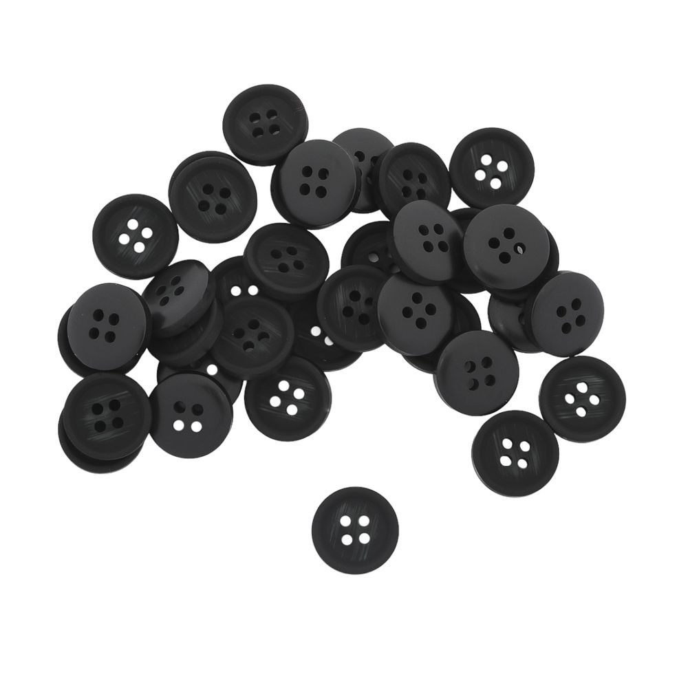 Пуговицы 4 прокола 24L (15мм), (Black (черный)), 36 шт, 613988-2