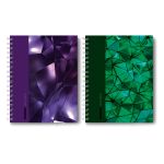 Тетрадь общая с твердой обложкой, глянцевая ламинация A5 96 л. на гребне 65 г/м², белизна 100% 4 шт клетка, 01557 Кристаллы, Светоч Т212