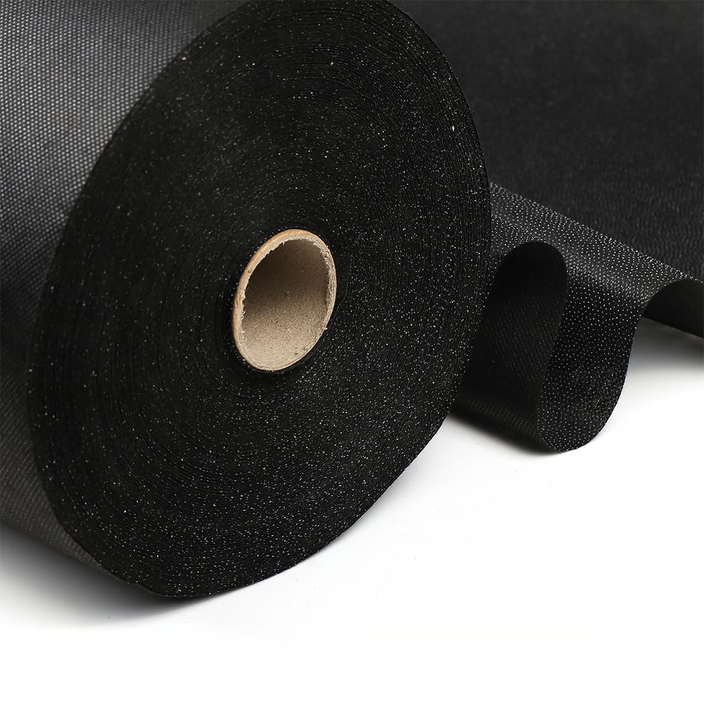 Флизелин клеевой точечный 60 г/м², цв.черный, шир.90см, 100м