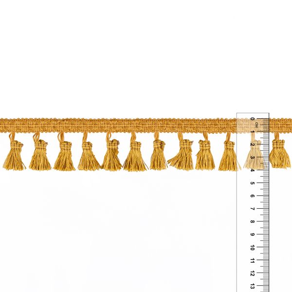 Бахрома отделочная 45.0 мм / 10 метров, с кистями, 112 золотистый, Gamma 444