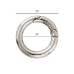 Карабин металл кольцо ⌀20.0 мм (28 мм), 10 шт, 04 никель, Gamma GH-220