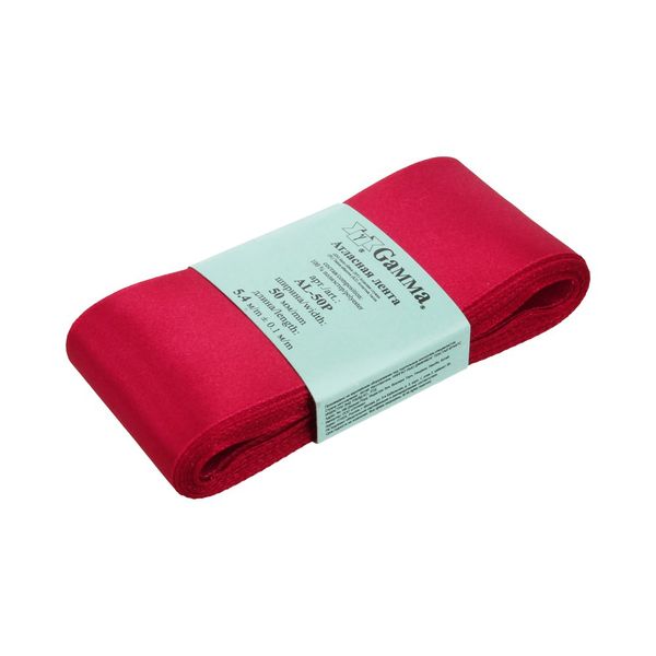 Лента атласная 1-сторонняя 50.0 мм / 5 шт по 5.4 метра, №078 т-бордовый, Gamma AL-50P