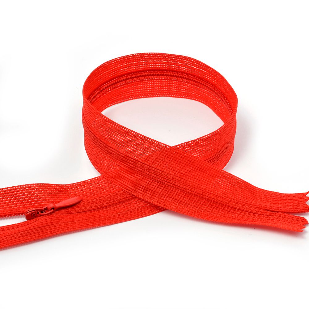 Молния потайная (скрытая) Т3 (3 мм) 1 зам., н/раз., 20 см, цв.F162 красный уп.50 шт Молния потайная (скрытая) Т3 (3 мм) 1 зам., н/раз., 20 см, цв.F162 красный уп.50 шт