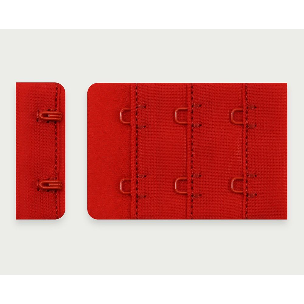 Застежки для бюстгальтера текстильные 2х3, 38 мм, 25 шт, 100 красный, Arta