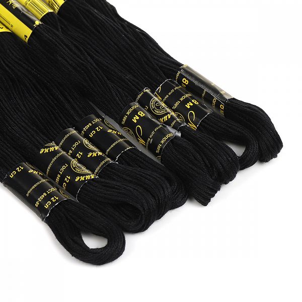 Мулине ПНК им.Кирова цв.7214 черный, 24 мотка по 8 метров