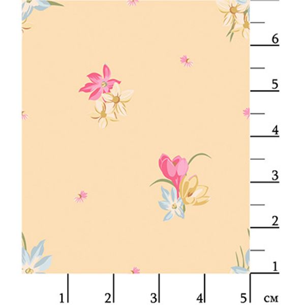 Ткань для пэчворка Peppy Весенний этюд, рулон 112 см / 5 метров, ВЭ-16 желтый, Peppy