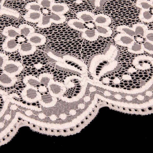 Кружево бельевое эластичное 400 мм / 13.72 м, цв. C571 молочный