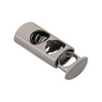 Фиксатор (зажим) для шнура металл 2 отв. ⌀4,4 мм, 23х8 мм, металл (чер.никель), 20 шт