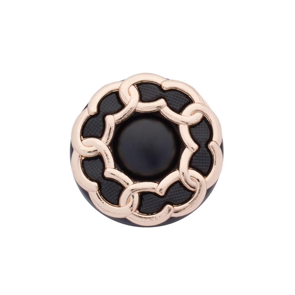 Пуговицы на ножке 28L=18 мм, металл, GD.Black (золото-черный), 10 шт, MP13