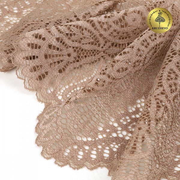 Кружево эластичное (стрейч) 110 мм / 25 метра, TBY.40992PP, цв.L30 кофе с молоком, Kruzhevo