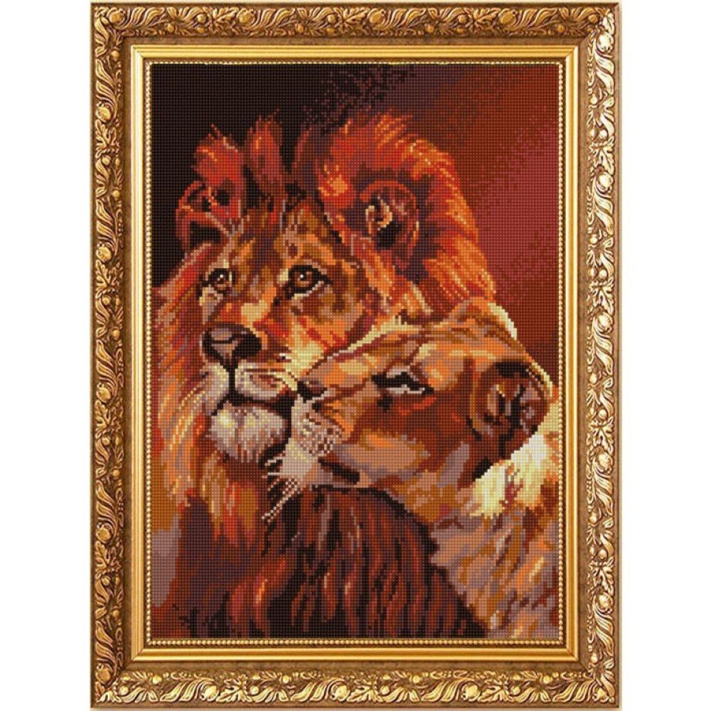 Рисунок для вышивания бисером Конек, 1251 Пара львов 29х39 см