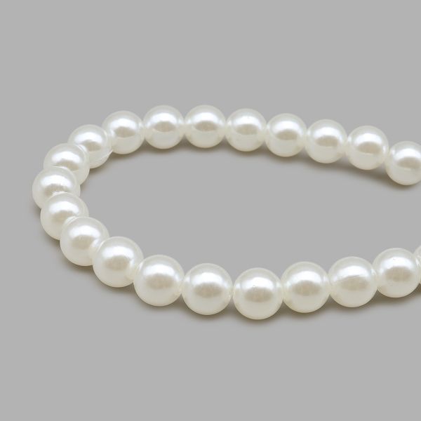 Бусины пластик (жемчуг) ⌀10 мм, 50 г, Astra&Craft (001 NL белый)