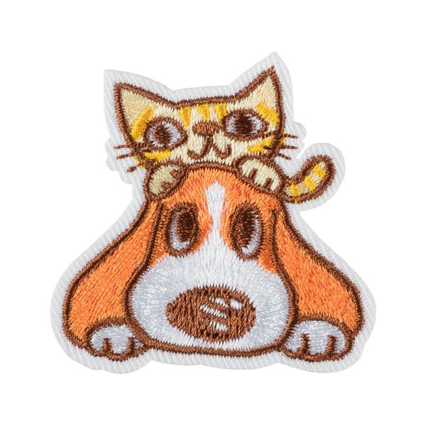 Термоаппликация №57/5, 5 шт, №4722 собака с котенком 4.4х4.5 см, Gamma