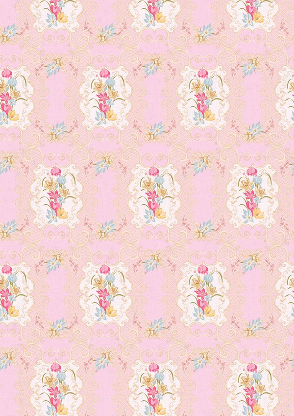 Ткань для пэчворка Peppy Весенний этюд, рулон 112 см / 5 метров, ВЭ-09 розовый, Peppy