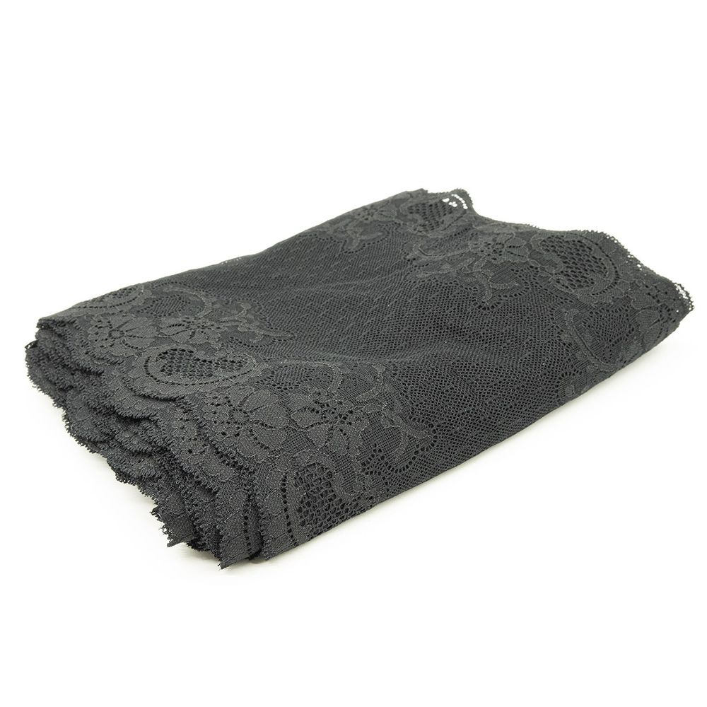 Кружево бельевое эластичное 230 мм / 10 м, черный, S090728