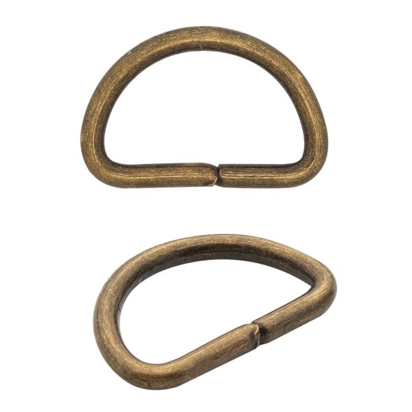 Полукольцо сварное металл внутр. 15 мм (внешн. 19х14 мм, ⌀2 мм), 100 шт, латунь, 816-112
