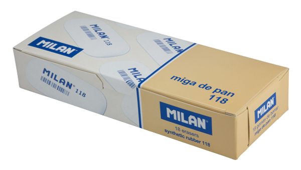 Ластик 118 овальный 6.3х2.8х0.9 см, 18 шт, ассорти CMM118, Milan
