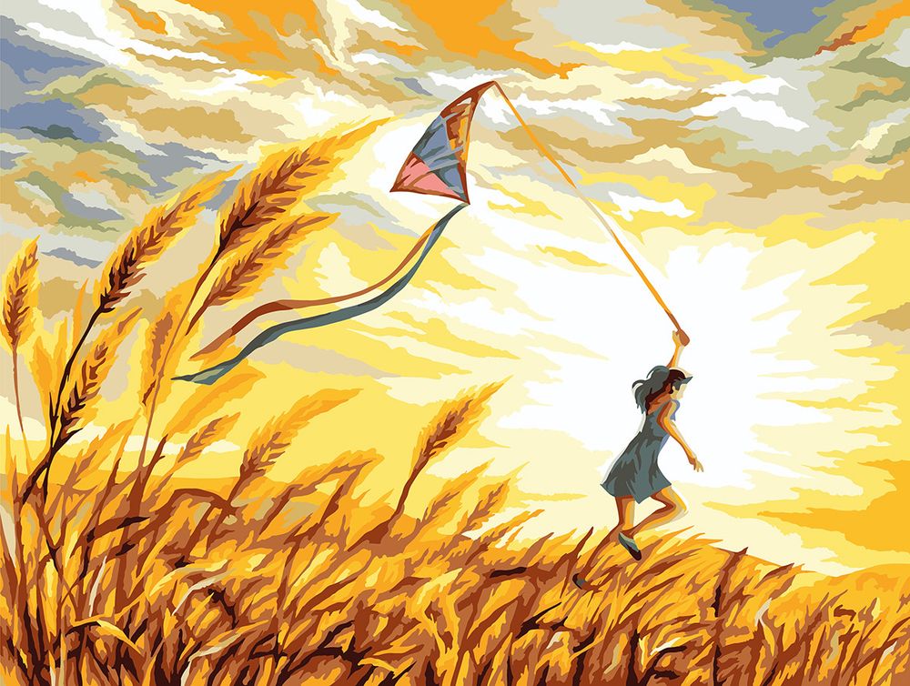 Картина по номерам Фрея PKZ/PM-022, Беззаботное детство, (на картоне) 40х30 см