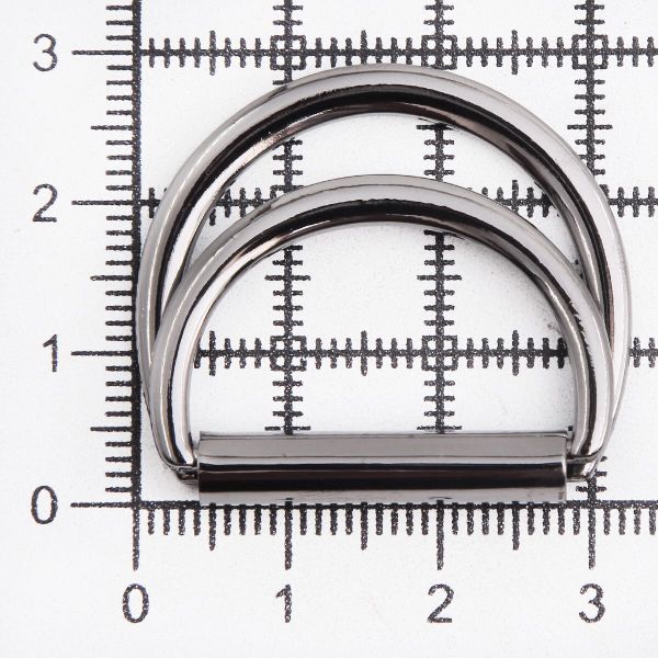 Полукольцо двойное металл внутр. 25 мм (внешн. 32х30 мм), 2 шт, металл, олово черный никель, MT-1852