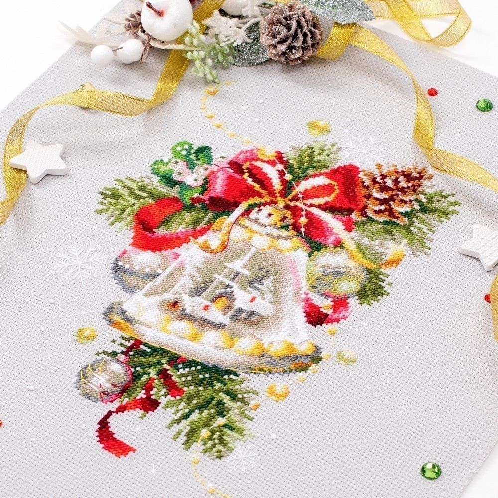 Набор для вышивания нитками Чудесная игла, Рождественский колокольчик 16х23 см