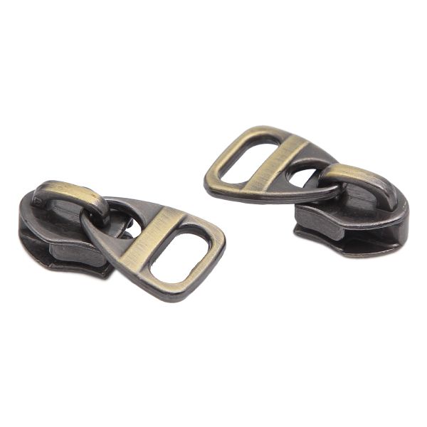 Слайдер (замок) для молнии спираль Т5 (5 мм), автомат, антик, 763, 10 шт