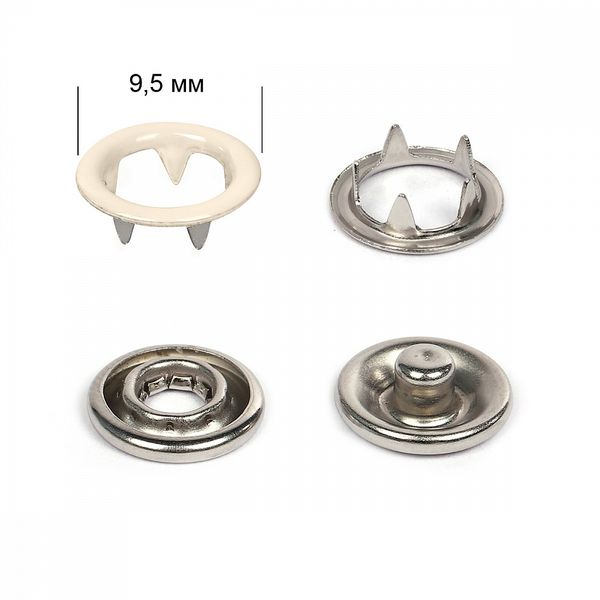 Кнопка рубашечная (джерси) открытая ⌀9.5 мм, НЕРЖ.СТАЛЬ, 306 светло-бежевый, 500шт, TBY