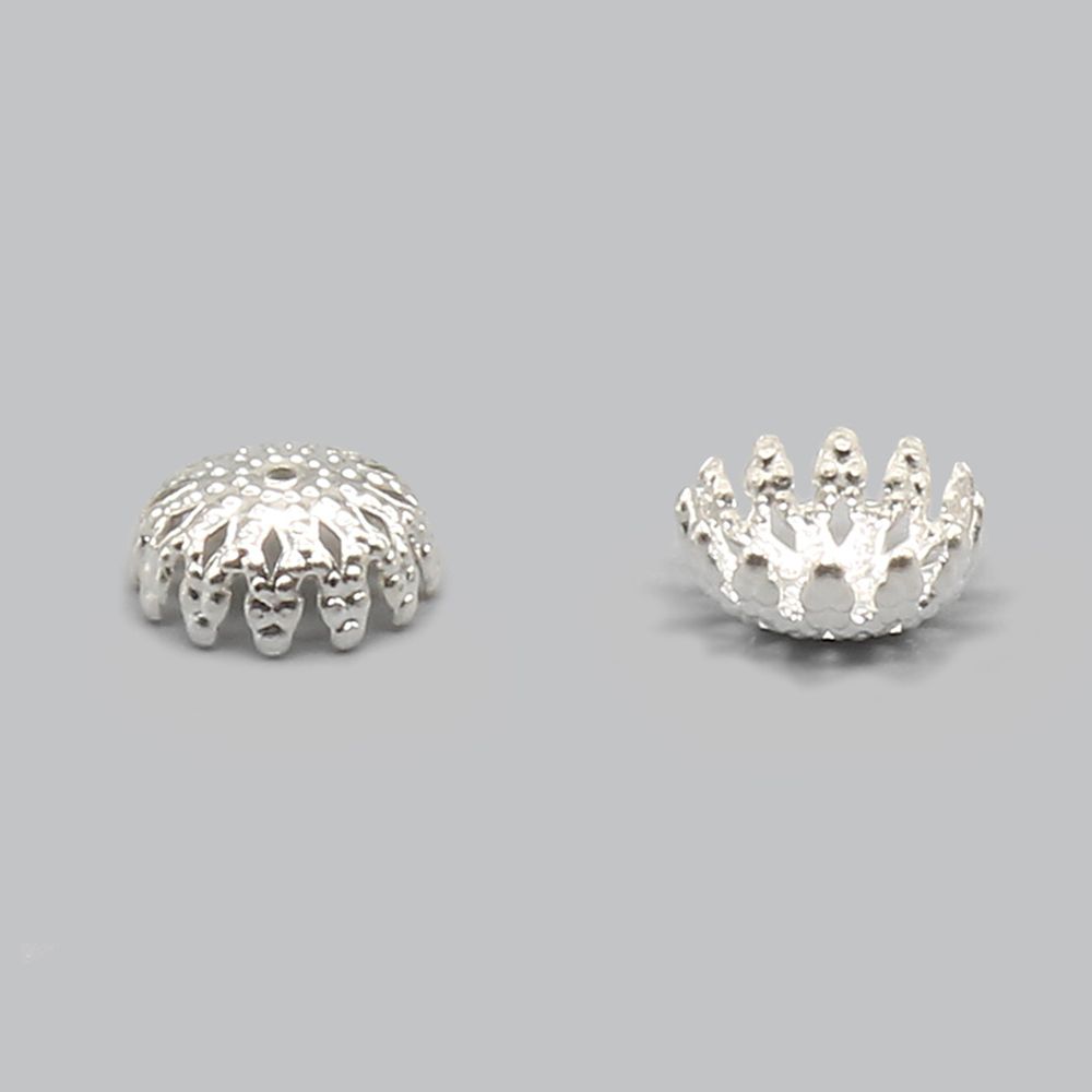 Шапочка для бусин, 8х4 мм, 50 шт/уп, серебро