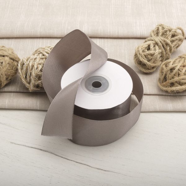 Лента атласная 1-сторонняя 38.0 мм / 22.86±1 метров, 153 т.серый, Globus