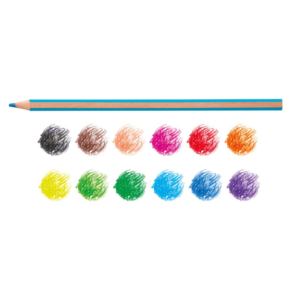 Карандаш цветной деревянный заточенный 12 цв, Carioca 43391