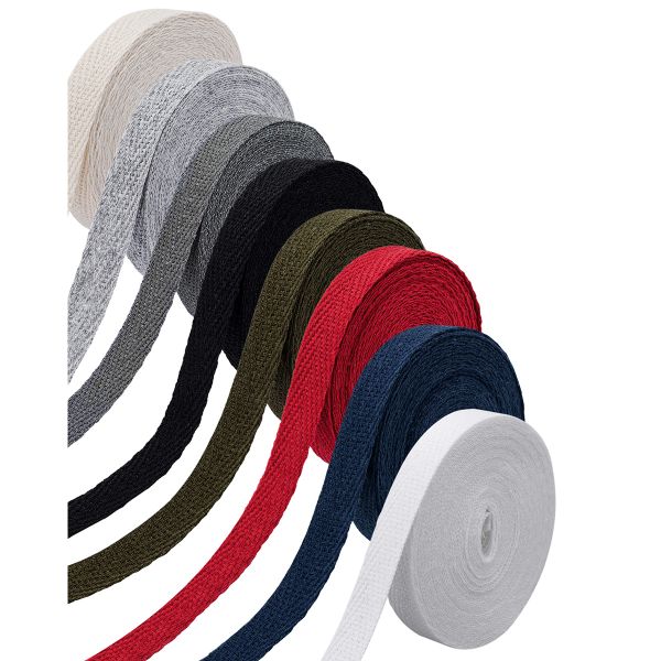 Тесьма (лента) киперная (100% х/б) 10 мм / 8 шт по 4.57 метров, 2.5 г/м, ассорти №1, 8 цветов