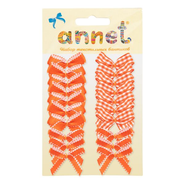 Набор текстильных бантиков, 100 шт, 403 красный, Annet BDR