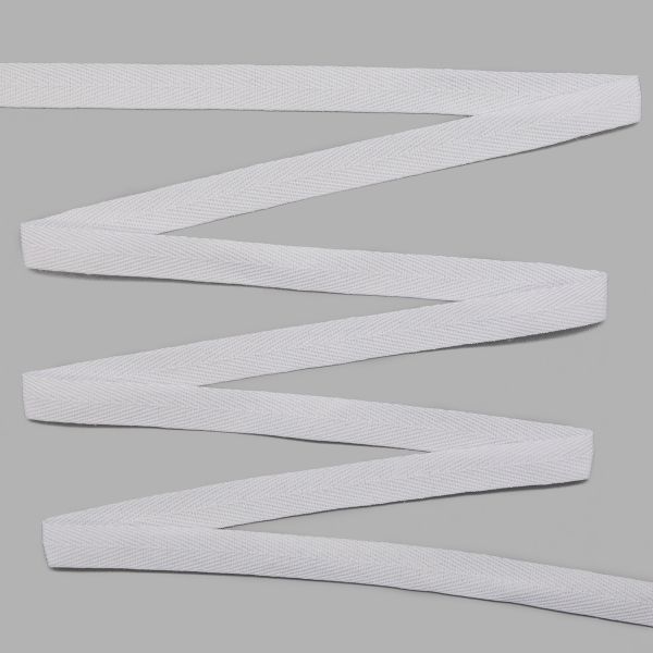 Тесьма (лента) киперная п/э 13 мм / 100 метров, 03 белый