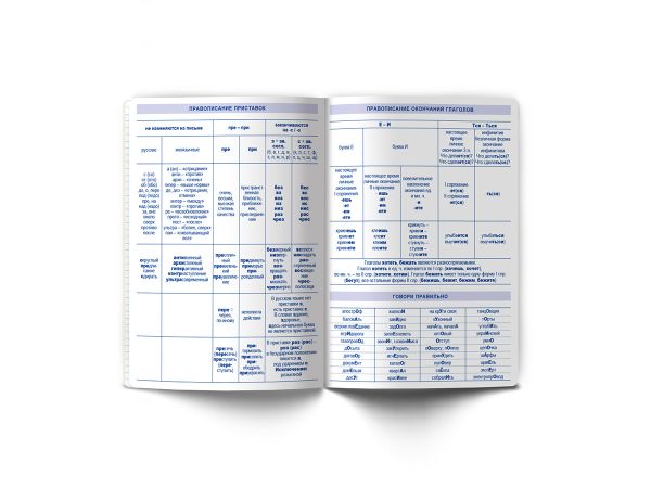 Тетрадь со справочным материалом Линия успеха, софт тач ламинация + тиснение фольгой, A5+ 48 л. на скобе 65 г/м², белизна 100%, 10 шт, линия, 000577 Русский язык, Светоч 48ТПСК5_126_2_2