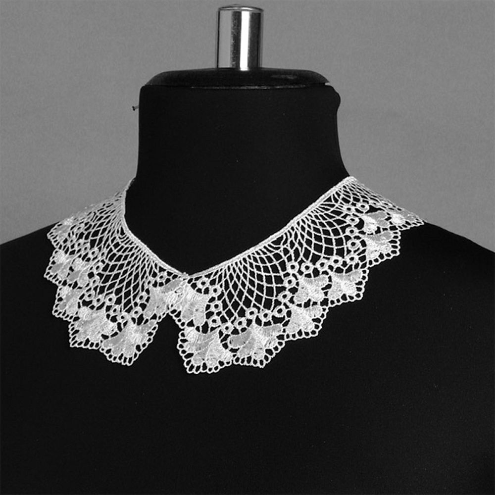 Пришивной кружевной воротник гипюр 21х6см, TR.12600, цв.01 белый, 50 комп, Kruzhevo