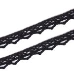 Кружево вязаное (тесьма) хлопковое 10 мм / 9.14 метров, черный