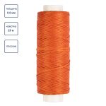 Нитки для кожи вощёные, плоские 0.8 мм, 25 м, 1 катушка, 010 рыжий, LC-001 Промысел