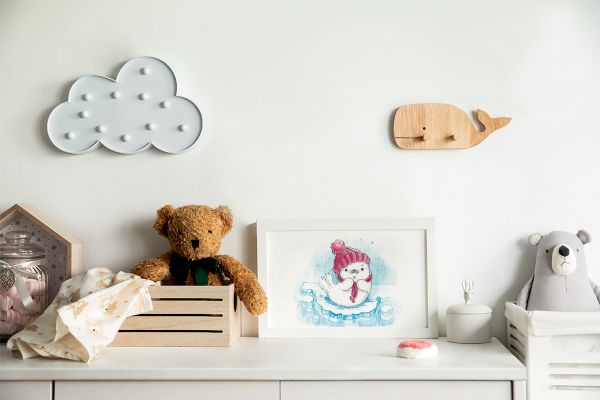 Скетч для раскрашивания цветными карандашами Малыш белек 20.5х14.5 см, 1 л, Фрея