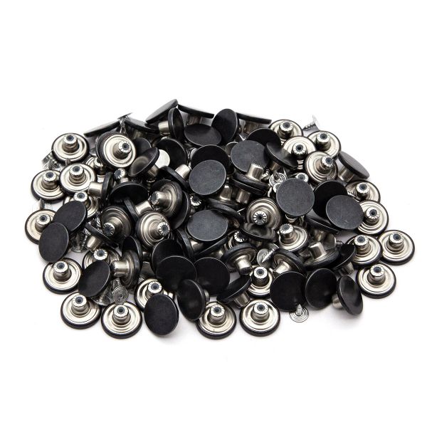 Пуговицы джинсовые ⌀17 мм, фиксированная ножка, гладкая, оксид, ≈100 шт, New Star