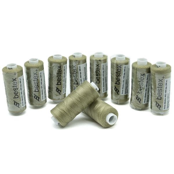 Нитки швейные бытовые Bestex 40/2, 365 м (400 ярд) / 10 кат., 143 бежево-болотный