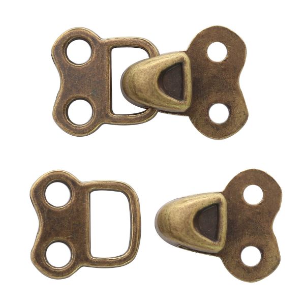 Крючки пришивные декоративные 14х24 мм, OB, бронза, 12 шт