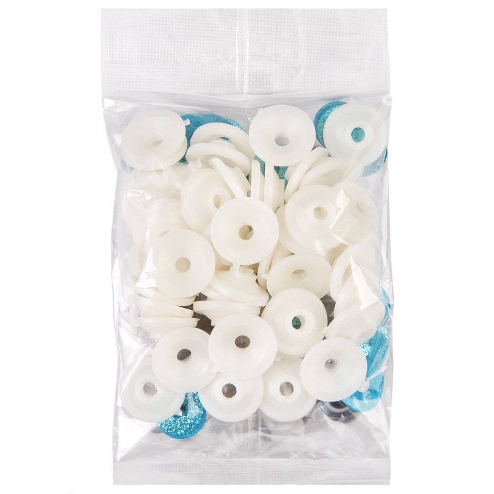 Глаза пластиковые с блестящей вставкой ⌀16 мм, 50 шт, голубой, HobbyBe PGSB-16F