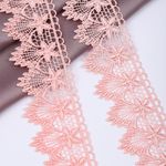 Кружево гипюр (плетёное) 50 мм, диз.8G8420B цв.07 розовый, уп.9м, Kruzhevo