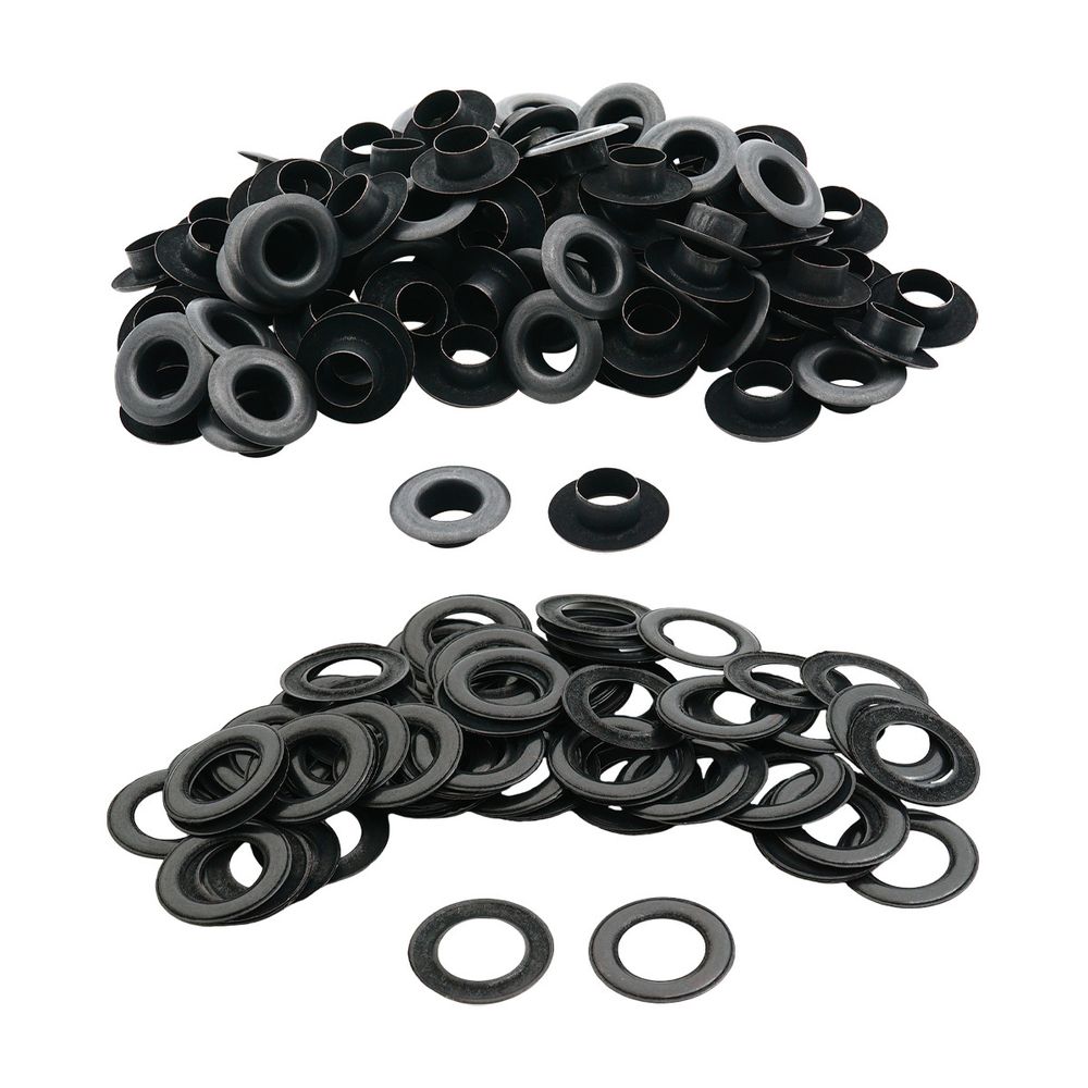 Люверсы металл ⌀9.2 мм (внутр.), h=6.32 мм, внешн. ⌀18.9 мм, №24, сталь, оксид, 100 шт, New Star