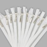 Молния спираль (витая) Т7 (7 мм) 2 зам., разъем., 90 см, никель / белый, 10 шт