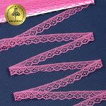 Кружево отделочное в стиле "трикотаж" 12 мм 150-2, цв.13 ярко-розовый, 9.14м