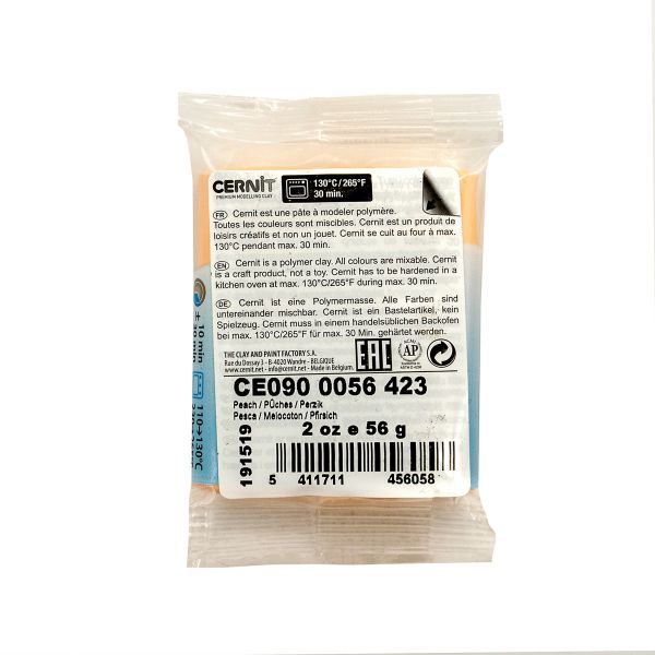 Полимерная глина Cernit №1 запекаемая, классическая 56-62 гр, 423 персиковый