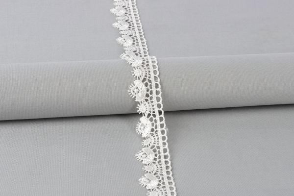 Кружево гипюр (плетёное) 27 мм / 10 м, GP003CR кремовый, Gamma GGM-2701