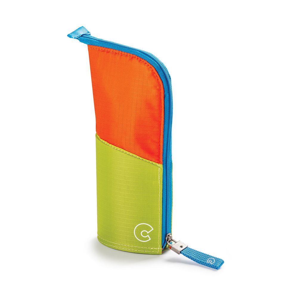 Пенал школьный Kimono pastel 1 отделение на молнии, без наполнения, Оранжево-зеленый, Carioca, 23281