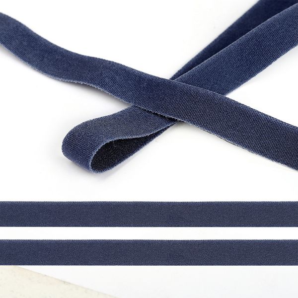 Резинка бельевая (окантовочная) блестящая 10.0 мм / 20 метров, М-196, индиго