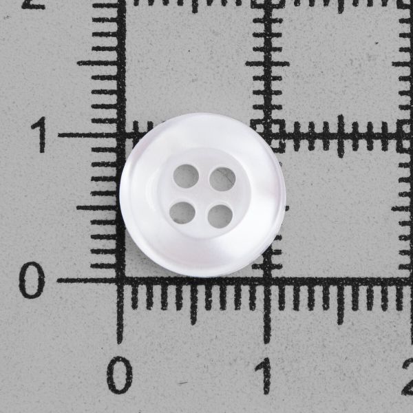 Пуговица 18L (11мм) 4 прокола, пластик (белый), БС1743, 12 шт